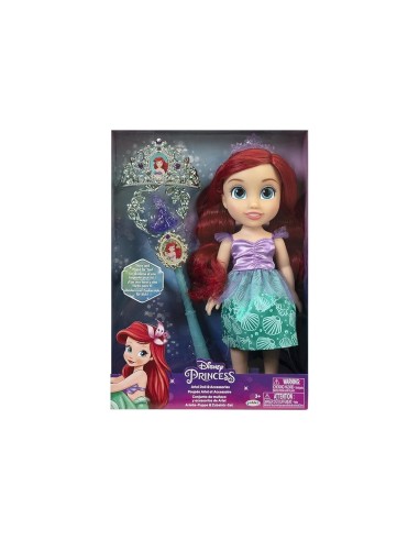 PRINCESS 21338 ARIEL, BAMBOLA CON ACCESSORI, GIOCATTOLO DISNEY, BAMBINA 3+, CAPELLI ROSSI, CODA SIRENA