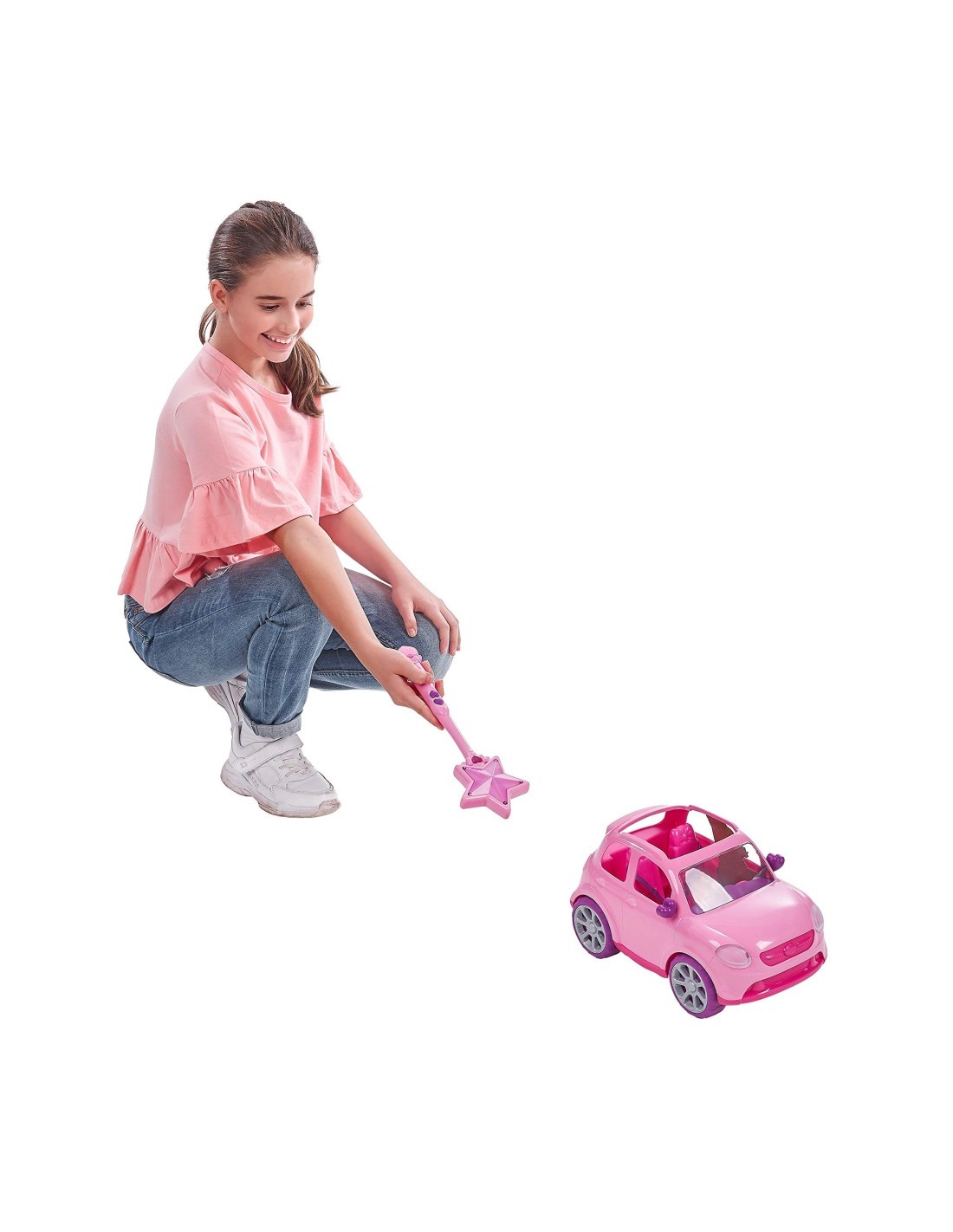 Sparkle Girlz, auto con radiocomando, bacchetta magica, 360°, bambine 3+ anni, giocattolo interattivo, rosa