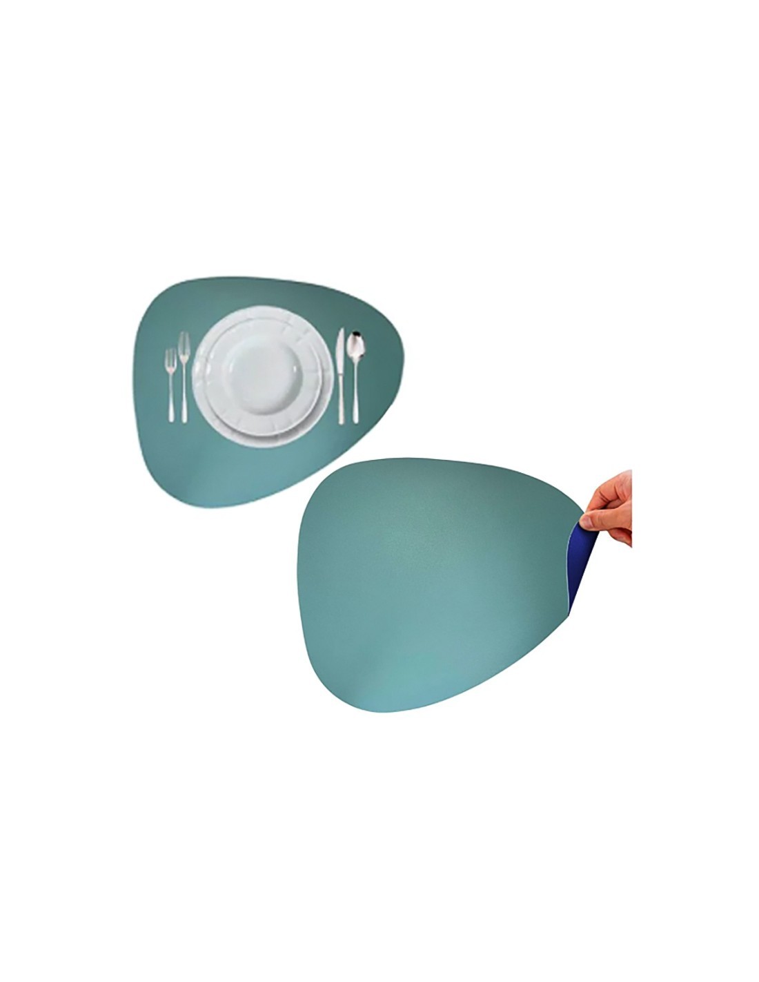 TOVAGLIETTA 956314 SIMILPELLE BLU/TIFFANY 45X37CM