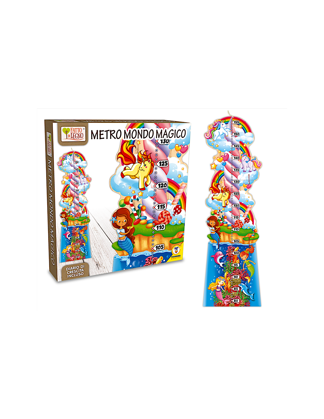 METRO FANTASY 80 CM PIEGHEVOLE- FATTO DI LEGNO -DECORAZIONE CON ANIMALI