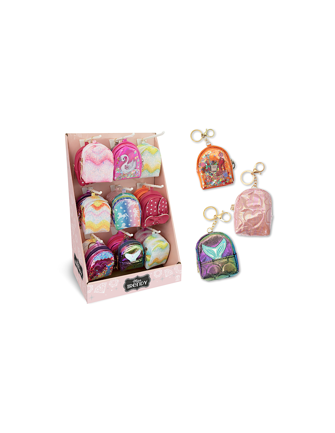 MISS TRENDY MINI ZAINO PORTACHIAVI 9 MODELLI ASSORTITO