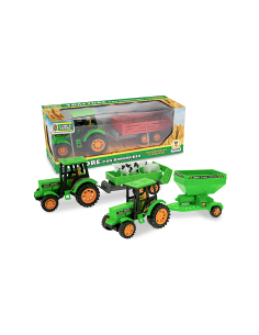 LINEA VERDE 68512 TRATTORE GIOCATTOLO CON RIMORCHIO ASSORTITO A FRIZIONE
