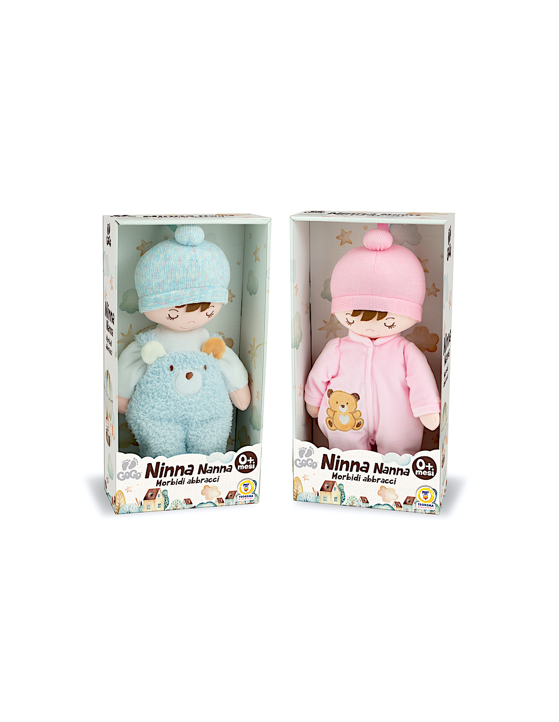 GOGO - BAMBOLA IN PEZZA 35CM QUIEEK SOUND 2 MODELLI ASSORTITO