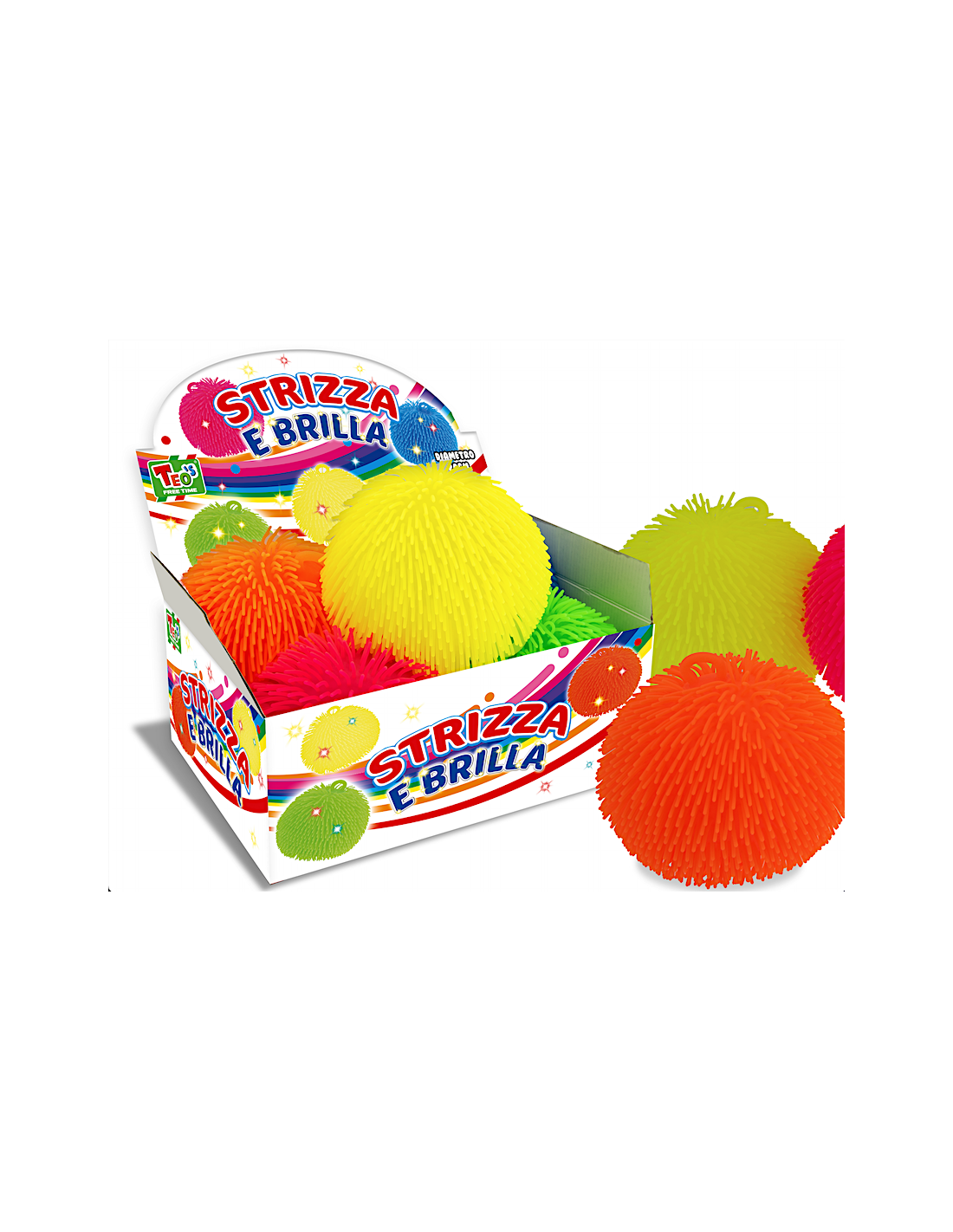 TEO'S - PALLA STRIZZA E BRILLA 20CM COLORE ASSORTITO CON LUCE