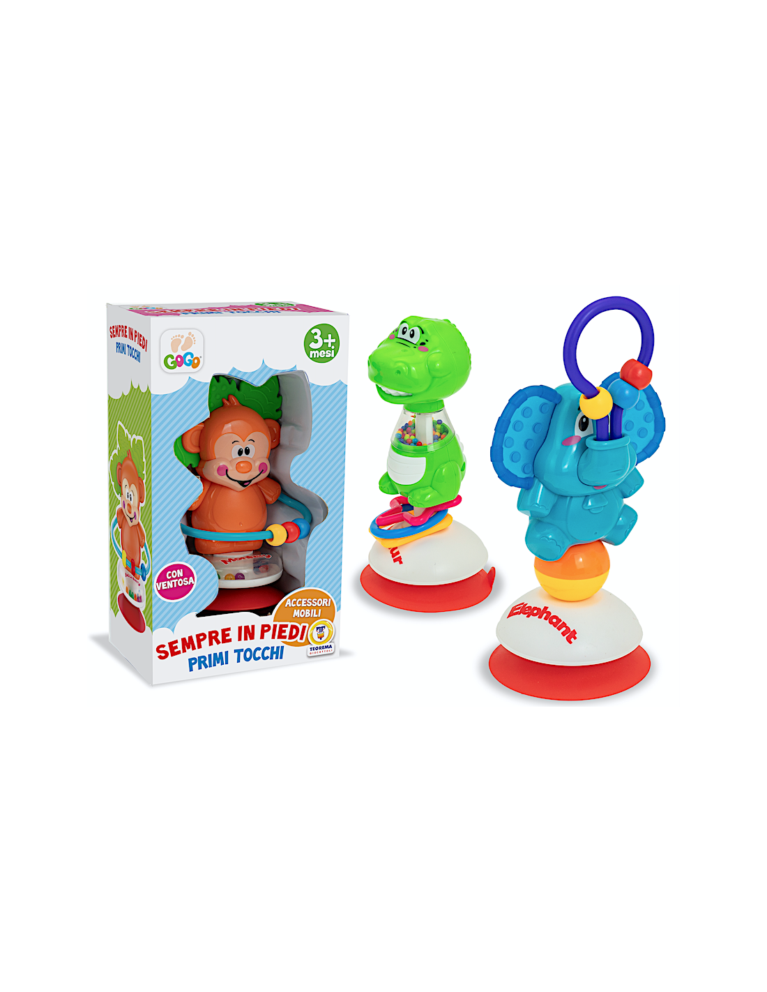 GOGO - GIOCO SEMPRE IN PIEDI CON SONAGLI  3 MODELLI ASSORTITO PER NEONATO