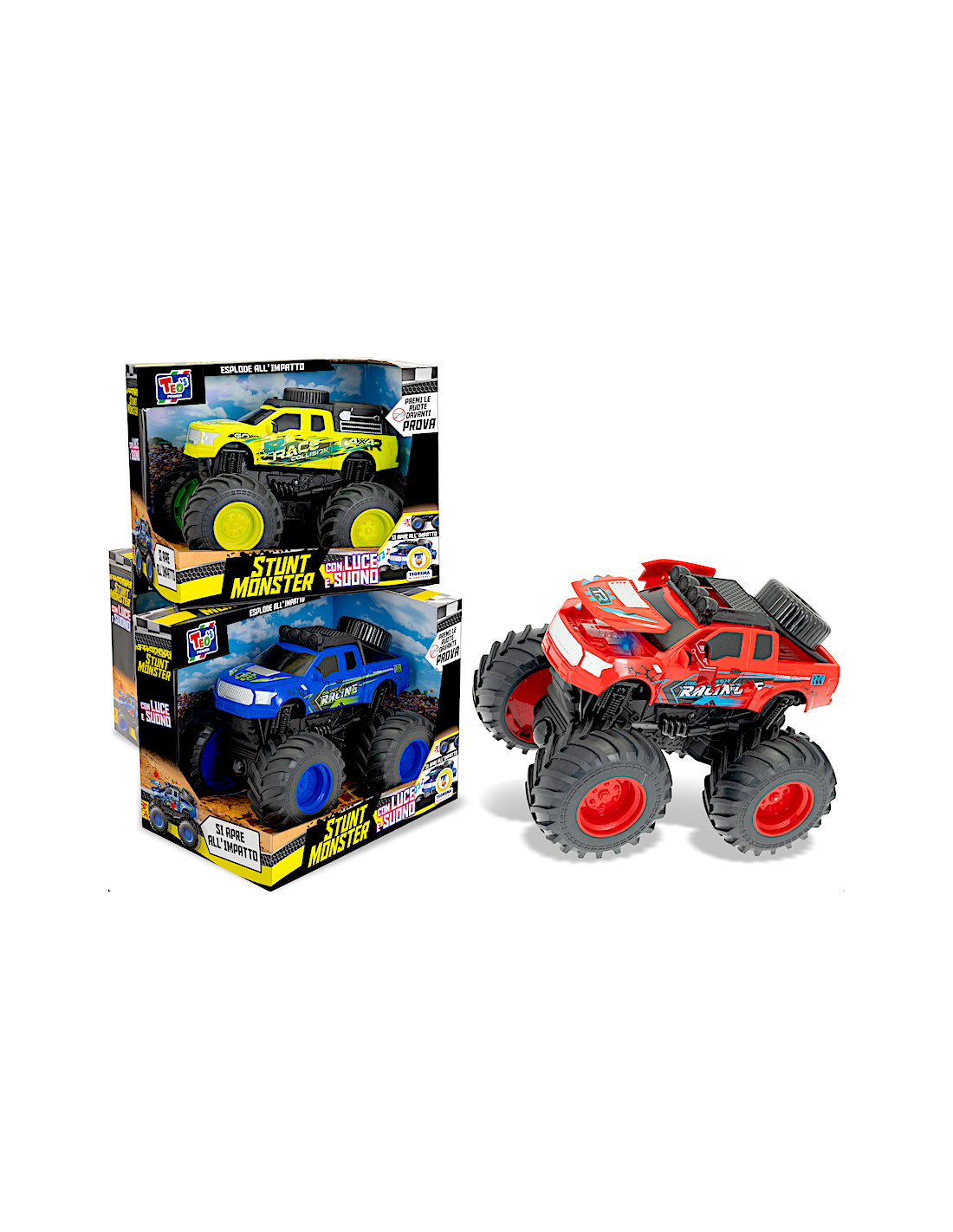 TEO'S POWER - VEICOLO STUNT ASSORTITO LUCI E SUONI A FRIZIONE  GIOCATTOLO + 3 ANNI