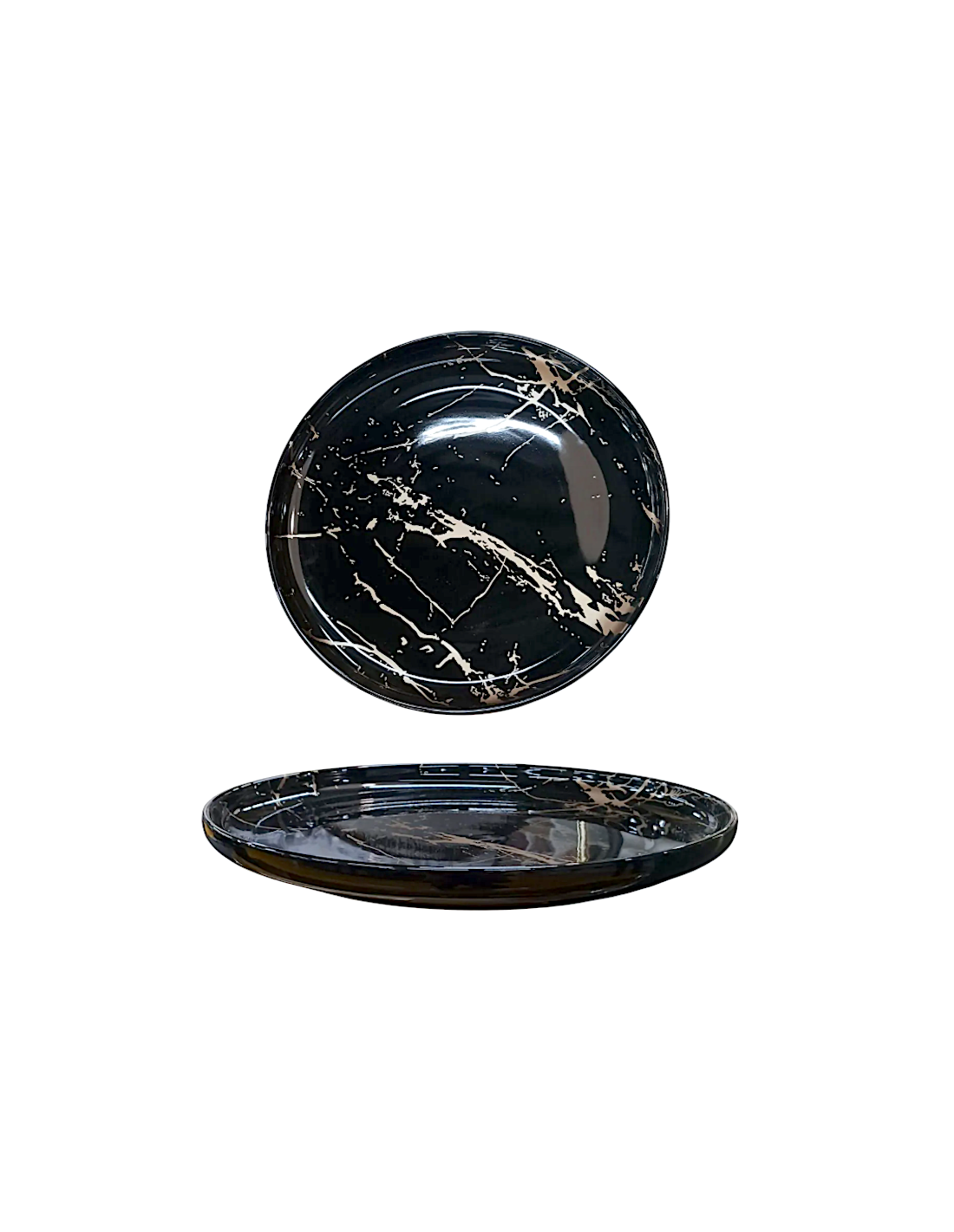 MARBLE NERO PIATTO PIANO 27CM