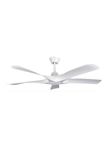 Ventilatore da soffitto, 5 pale bianche, diametro 142 cm, luce LED, con telecomando, timer, 72W