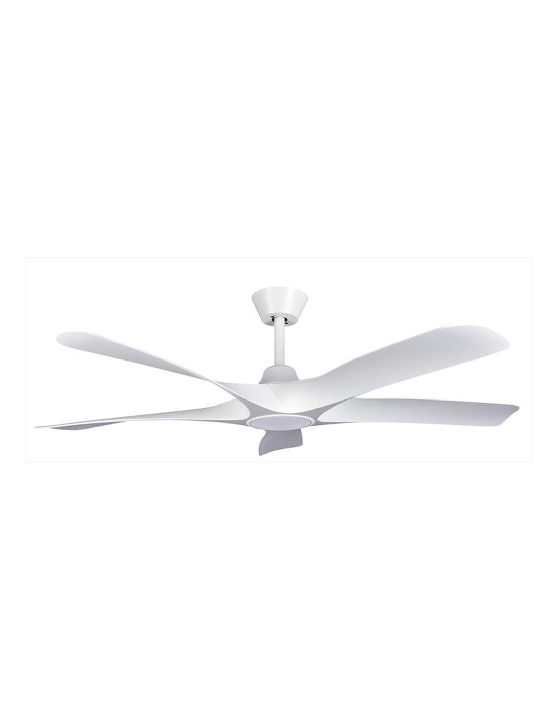Ventilatore da soffitto, 5 pale bianche, diametro 142 cm, luce LED, con telecomando, timer, 72W