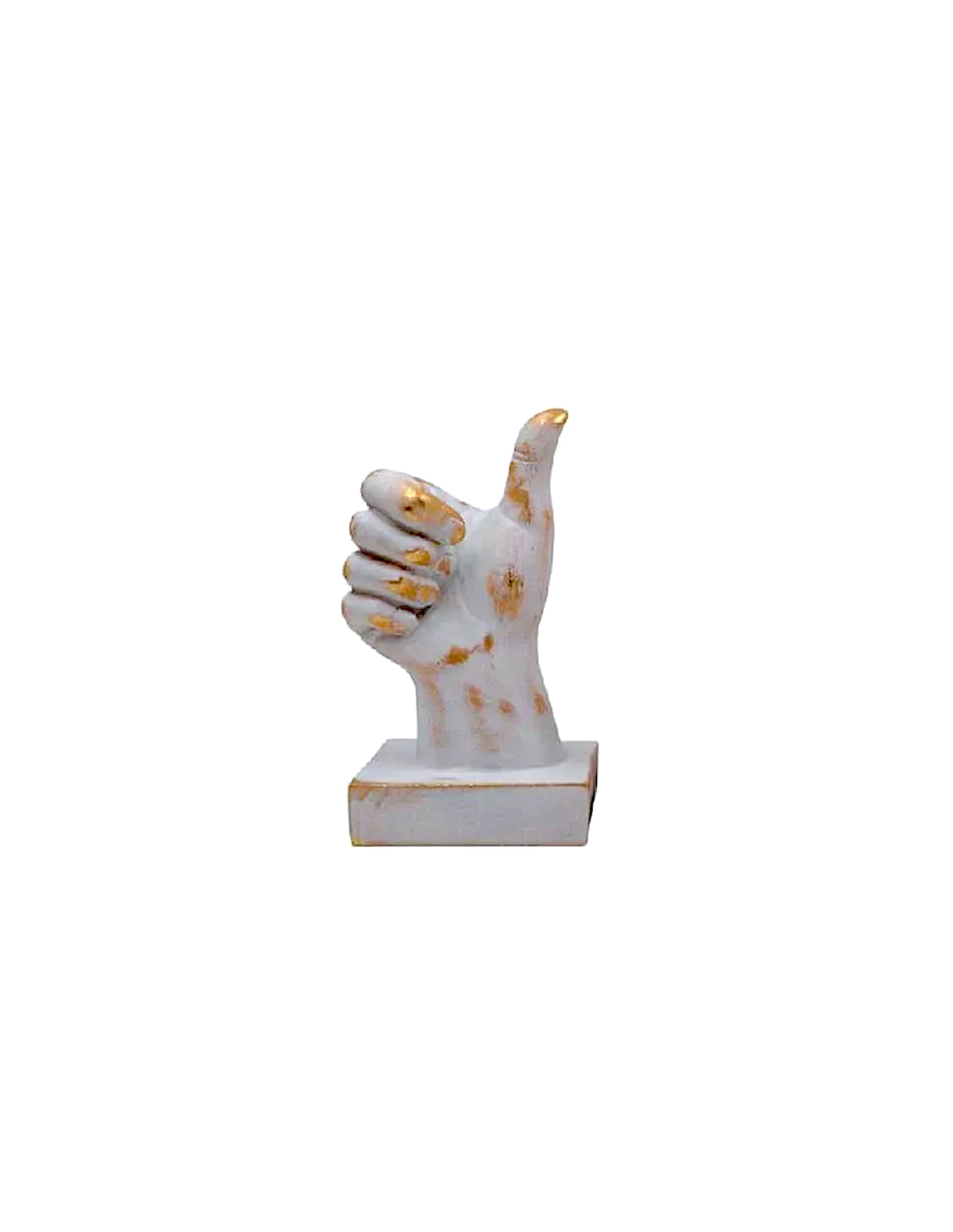 FIGURA MANO 10X18CM RESINA BIANCO/ORO