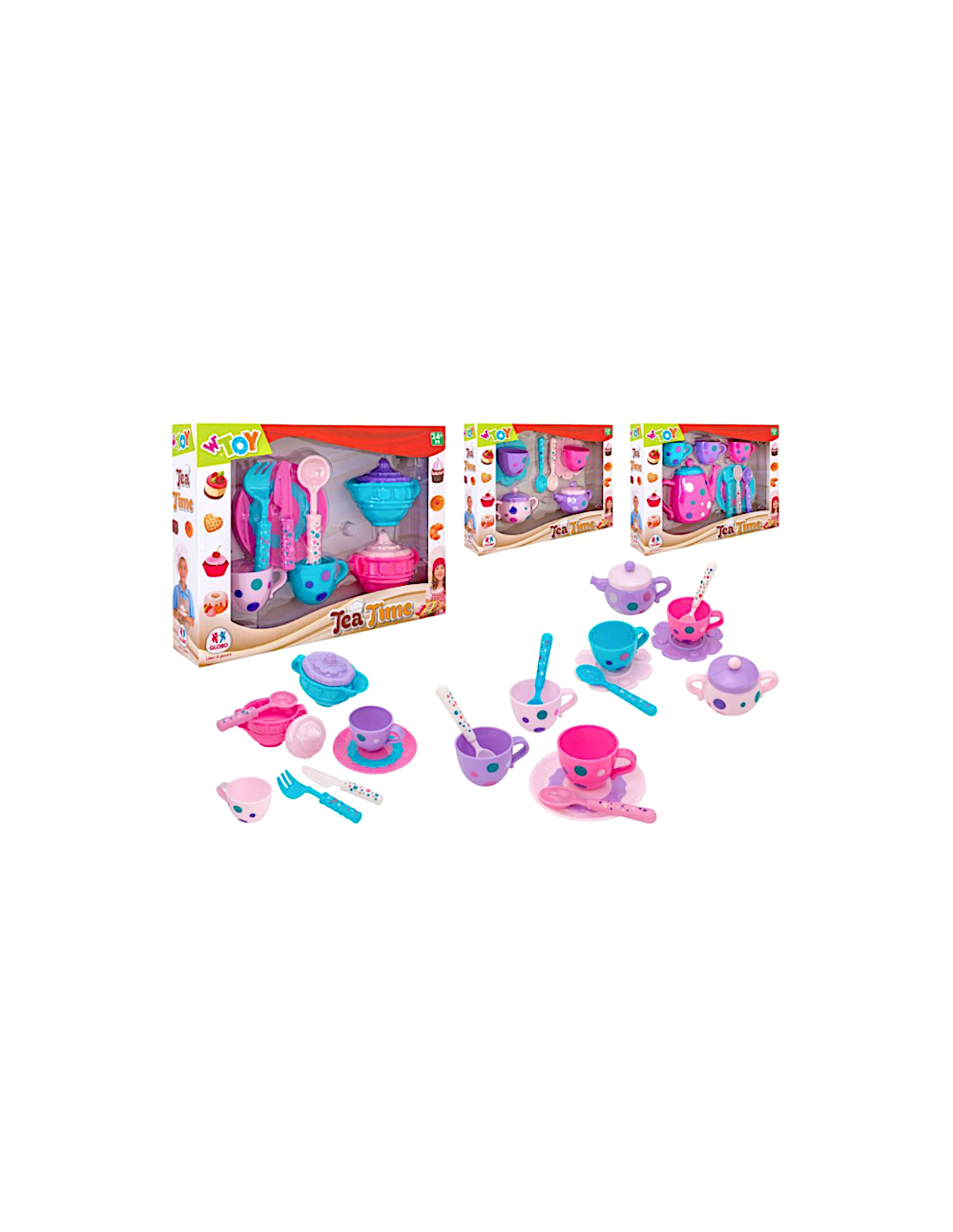SERVIZIO DA THE GIOCATTOLO IN PLASTICA COLORATA 42553 ASSORTITO