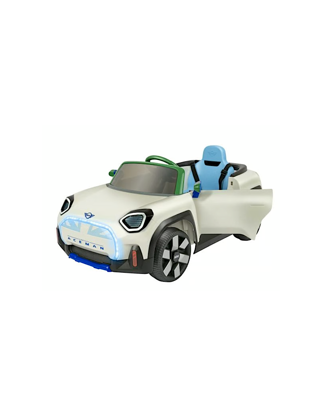 AUTO ELETTRICA, MINI ACEMAN, 12V, LITIO, TELECOMANDO PARENTALE, BLUETOOTH, MP3, USB, PORTE APRIBILI, LUCI LED, BAMBINI 3+