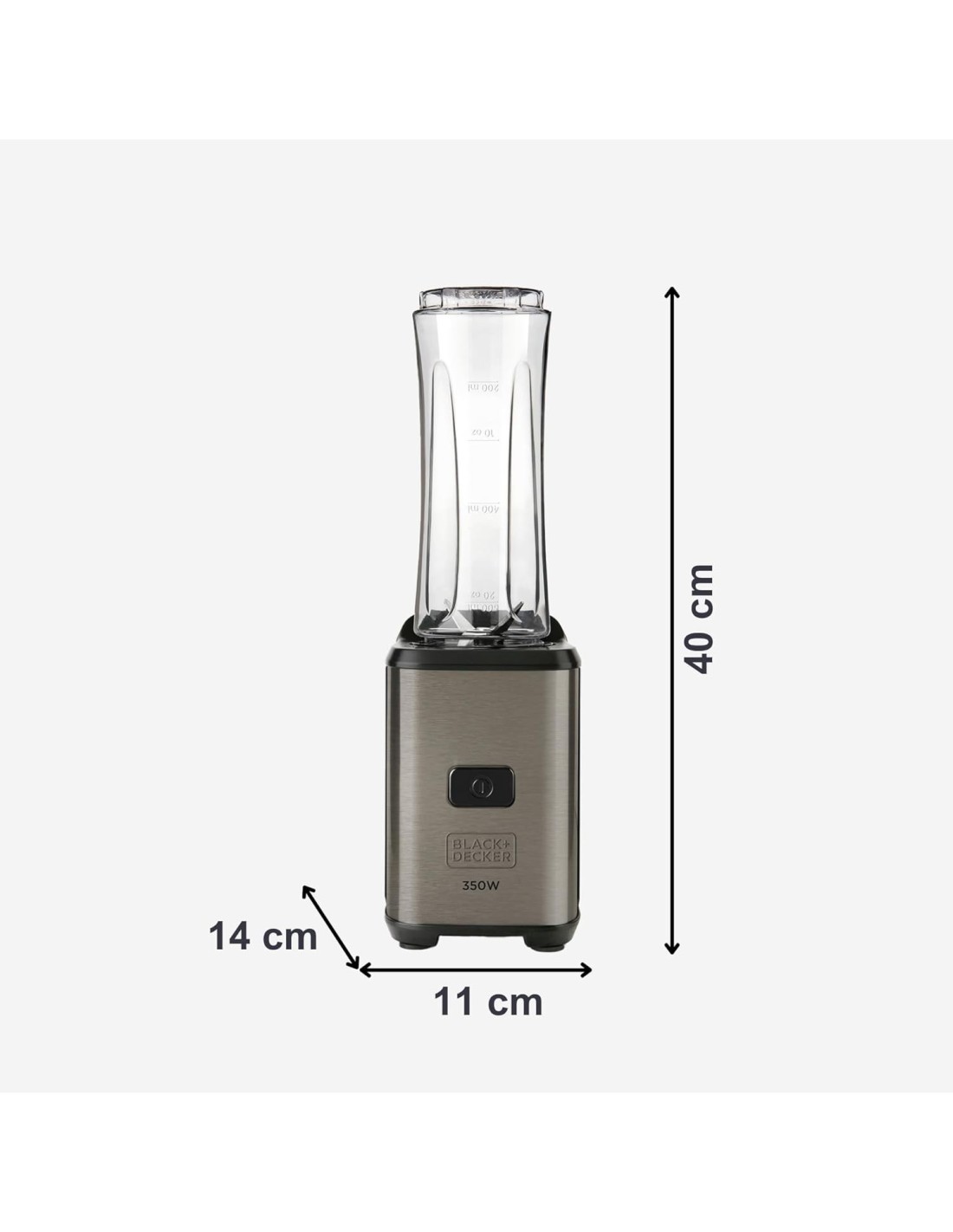Black+Decker BXJBA350E frullatore portatile 350W 2 contenitori 600ml lame inox