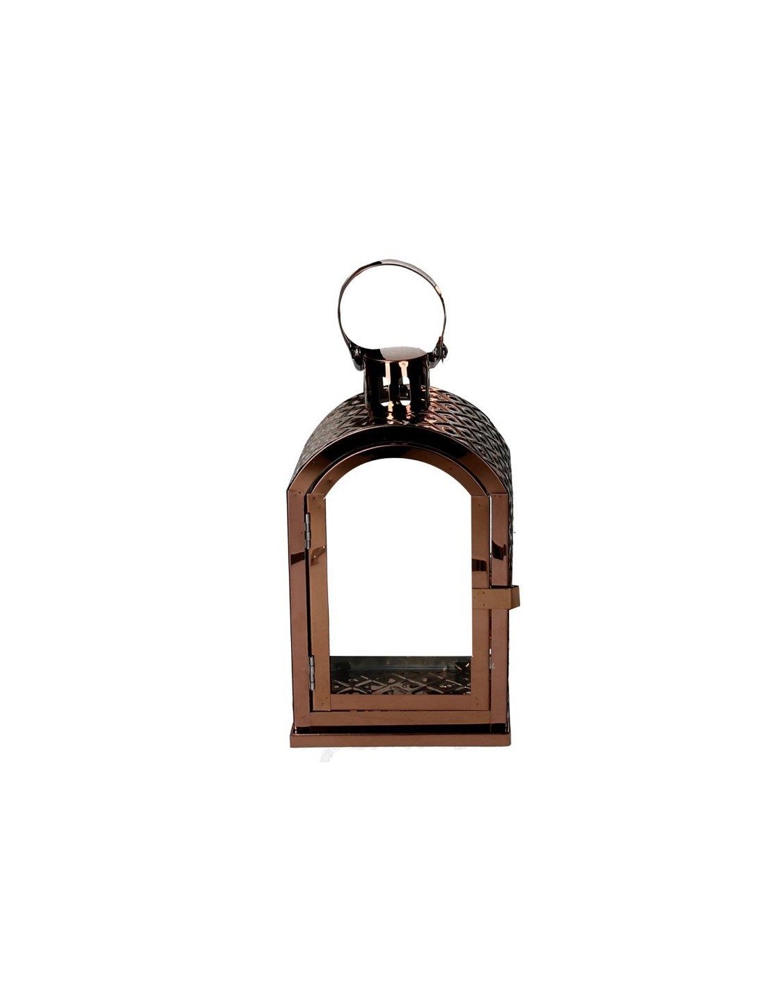 LANTERNA 1 MIS LEGNO RAME 15X12X27CM su TreG Ingrosso