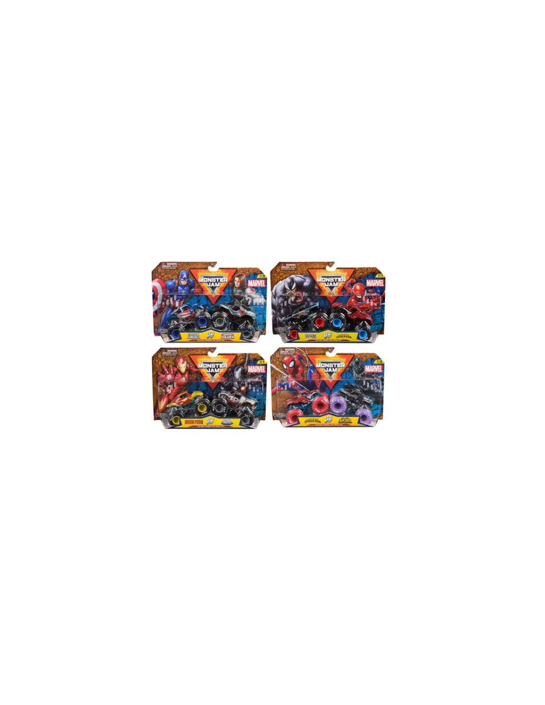 MONSTER JAM 6070555 MARVEL SET 2 MONSTER TRUCK IN SCALA 1:64, PER BAMBINI + 3 ANNI, ASSORTITO