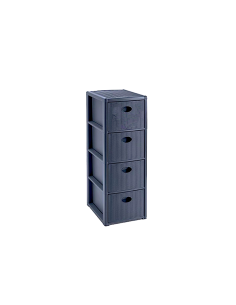 Cassettiera, Elegance, 30x40x80 cm, SL Navy, plastica resistente, organizer casa ufficio, salvaspazio verticale