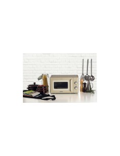 Ariete 3960 Forno a Microonde Vintage, 800W, 20 Litri, 6 Livelli, Timer 30 Min, Beige