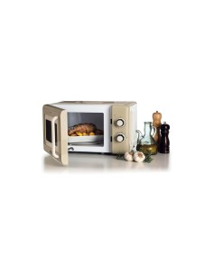 Ariete 3960 Forno a Microonde Vintage, 800W, 20 Litri, 6 Livelli, Timer 30 Min, Beige