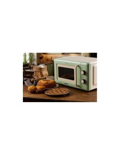 Ariete 3960 Forno a Microonde Vintage, 800W, 20 Litri, 6 Livelli, Timer 30 Min, Verde