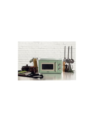 Ariete 3960 Forno a Microonde Vintage, 800W, 20 Litri, 6 Livelli, Timer 30 Min, Verde
