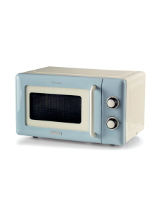 Ariete 3960 Forno a Microonde Vintage, 800W, 20 Litri, 6 Livelli, Timer 30 Min, Celeste