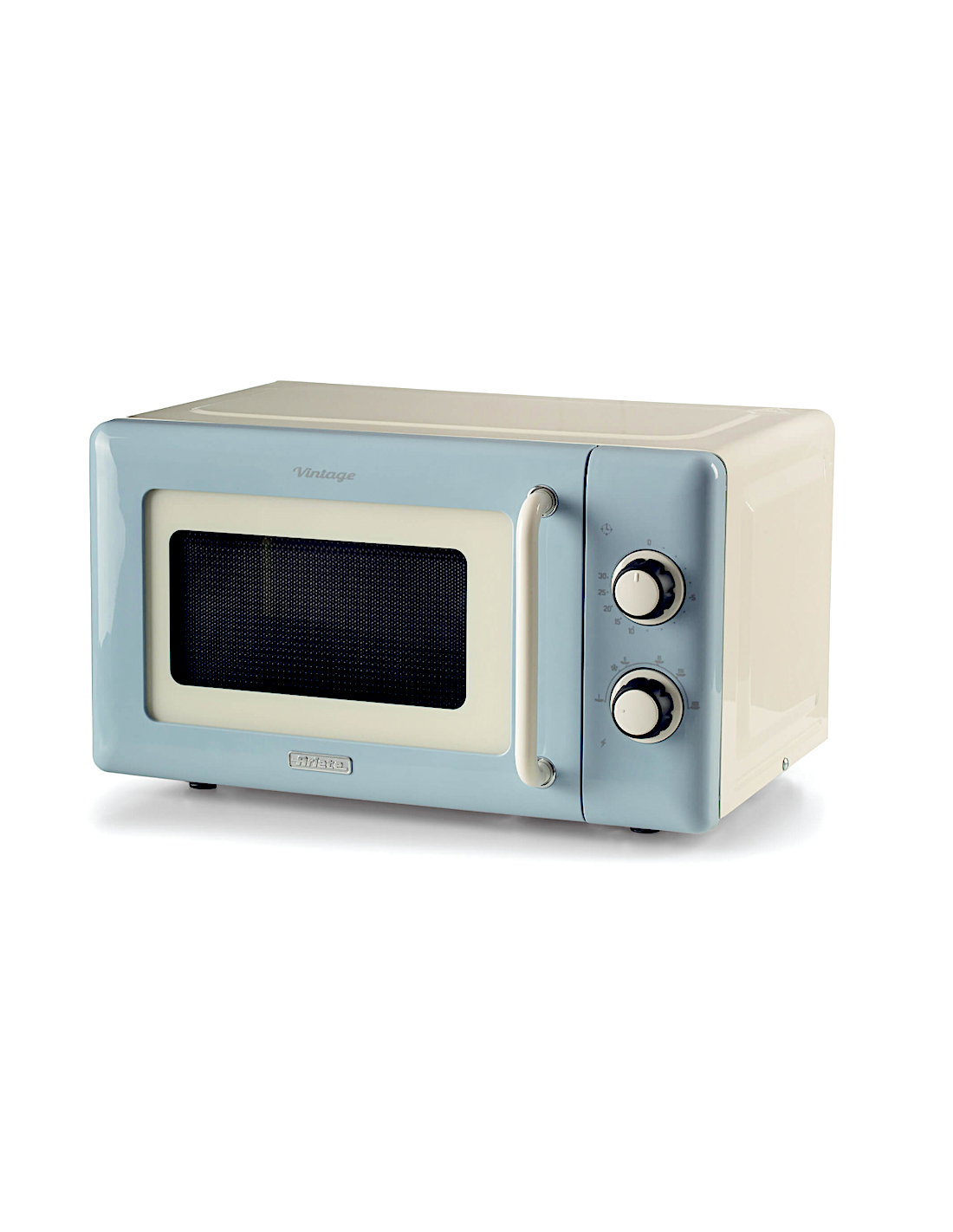 Ariete 3960 Forno a Microonde Vintage, 800W, 20 Litri, 6 Livelli, Timer 30 Min, Celeste