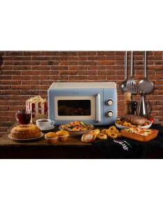 Ariete 3960 Forno a Microonde Vintage, 800W, 20 Litri, 6 Livelli, Timer 30 Min, Celeste