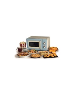 Ariete 3960 Forno a Microonde Vintage, 800W, 20 Litri, 6 Livelli, Timer 30 Min, Celeste