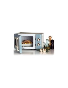 Ariete 3960 Forno a Microonde Vintage, 800W, 20 Litri, 6 Livelli, Timer 30 Min, Celeste
