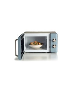Ariete 3960 Forno a Microonde Vintage, 800W, 20 Litri, 6 Livelli, Timer 30 Min, Celeste