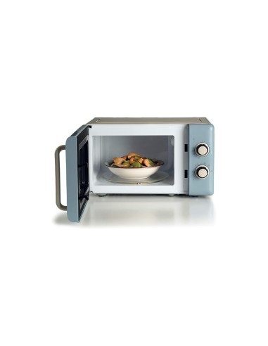 Ariete 3960 Forno a Microonde Vintage, 800W, 20 Litri, 6 Livelli, Timer 30 Min, Celeste