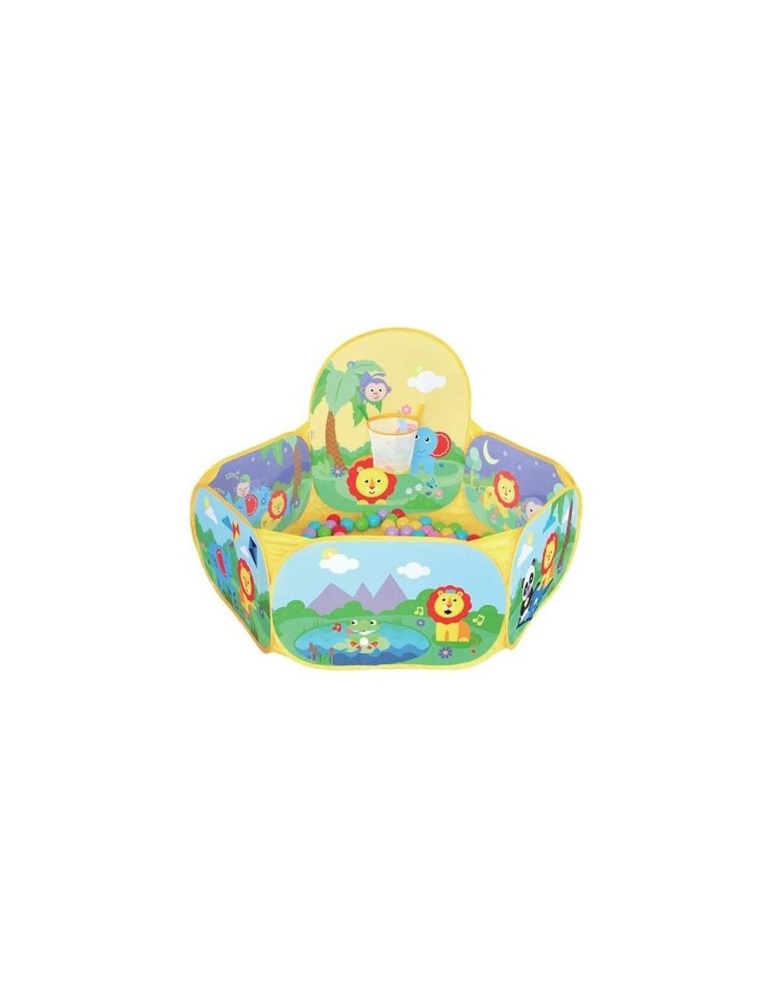 BOX ATTIVITA' CON 25 PALLINE COLORATE FISCHER PRICE, GIOCO PER BAMBINI + 3 MESI
