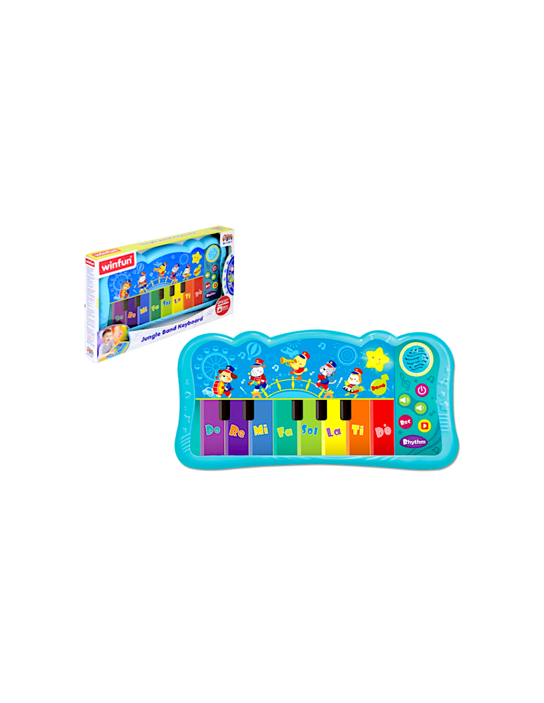 PIANOLA BANDA DELLA GIUNGLA MUSICALE CON SUONI E LUCI WINFUN WNF002090
