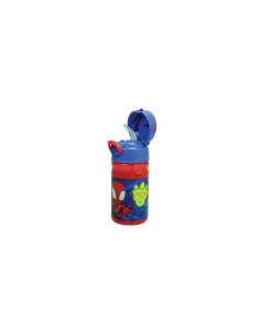 BORRACCIA DI PLASTICA 350ML SPIDEY 01204 CON BECCUCCIO PER BAMBINI, SCUOLA, TEMPO LIBERO