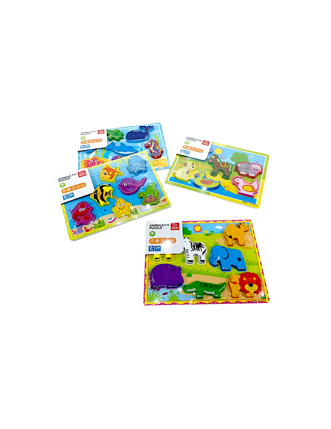 PUZZLE IN LEGNO CON ANIMALI MODELLI ASSORTITI 300678
