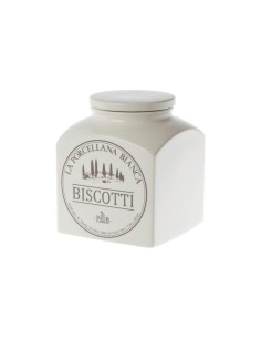 Barattolo Conserva Biscotti 3 Litri, Porcellana, Contenitore Decorativo Cucina, Lavabile Lavastoviglie