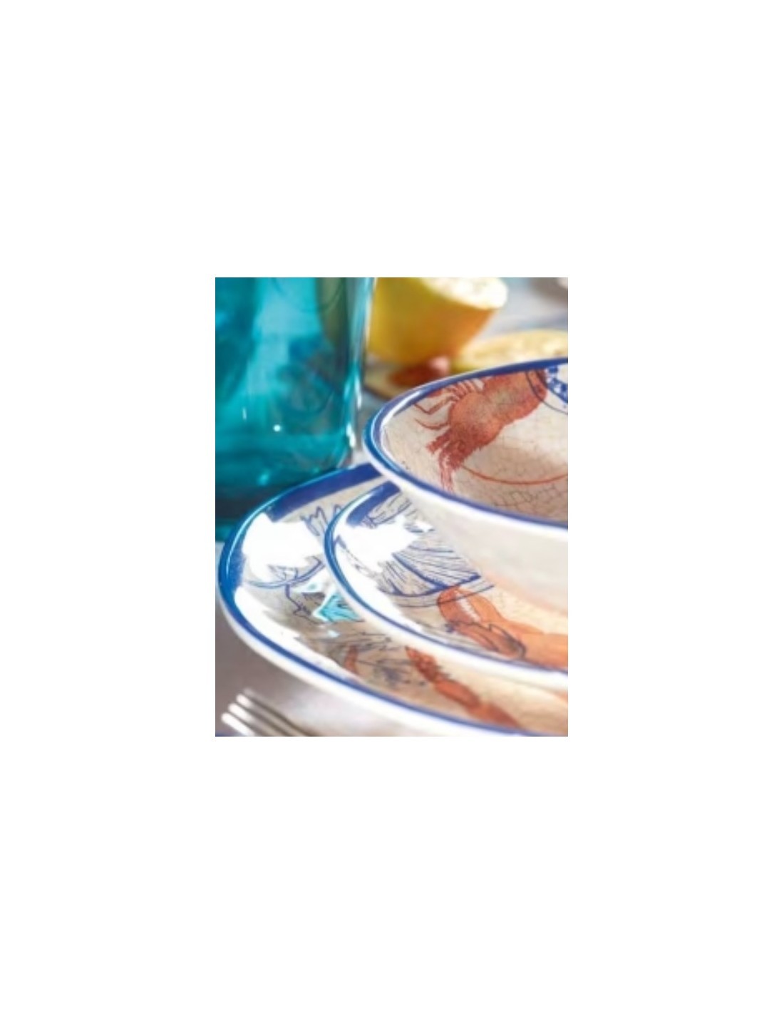 Set, 2, Piatti Piani, Ocean Life, Melamina, Diametro 27 cm