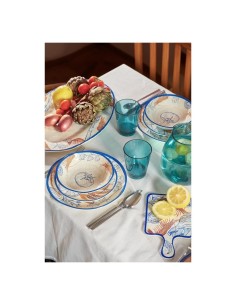 Insalatiera, Ocean Life, 28 cm, Rose&Tulipani, melamina, blu arancione, stile marino, tavola mediterranea