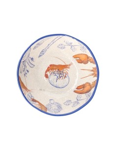Insalatiera, Ocean Life, 28 cm, Rose&Tulipani, melamina, blu arancione, stile marino, tavola mediterranea