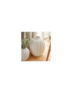 Vaso a sfera Amia, Magnesio Bianco, Alto 44,5 cm, Diametro 39,5 cm