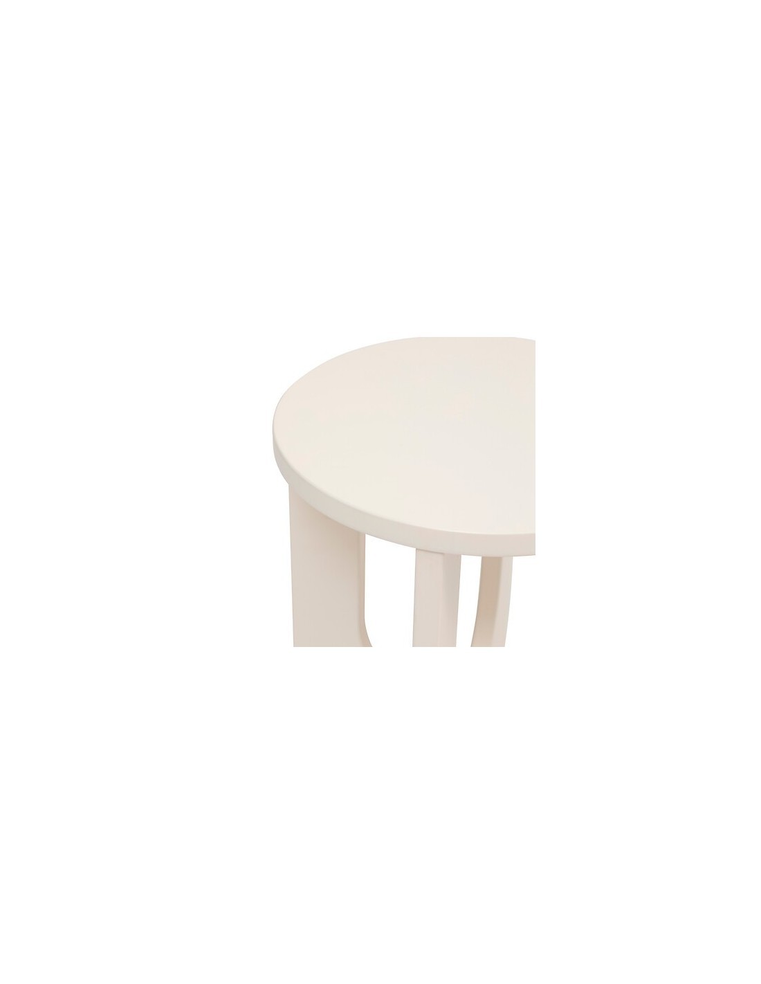 Tavolino da caffè, Bloom, diametro 40 cm, avorio, MDF, finitura opaca
