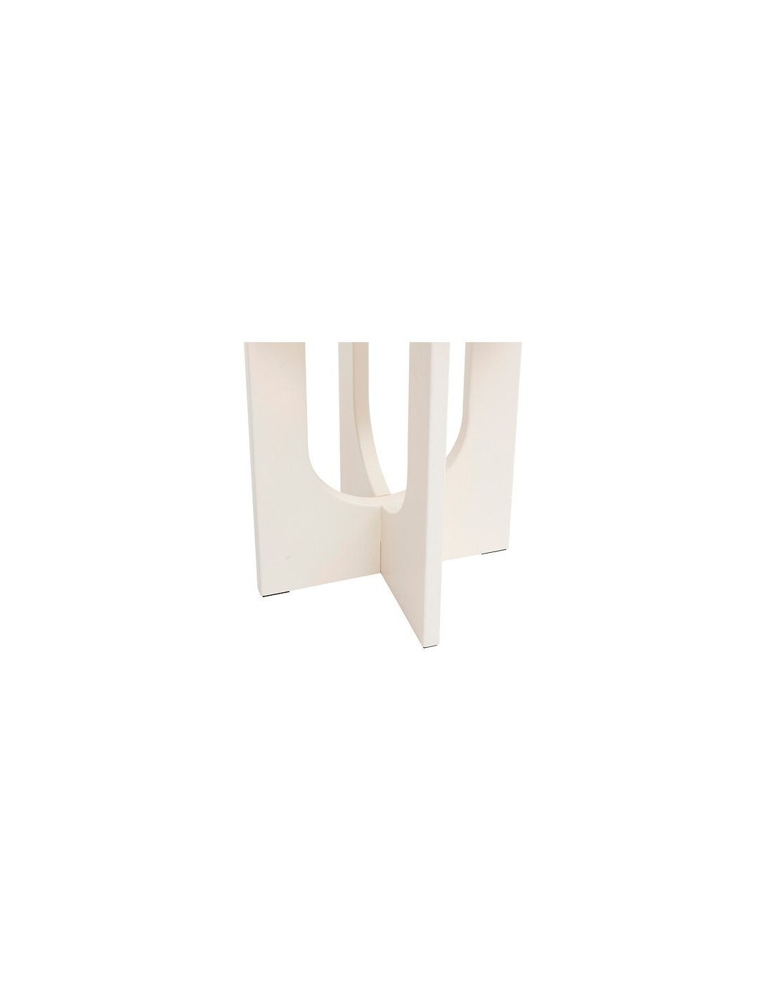 Tavolino da caffè, Bloom, diametro 40 cm, avorio, MDF, finitura opaca