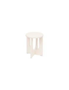 Tavolino da caffè, Bloom, diametro 40 cm, avorio, MDF, finitura opaca