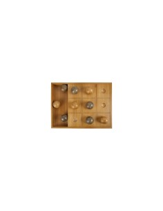 Gioco di Tris Jehan, Legno Naturale, Marrone, 40 x 30 x 4 cm