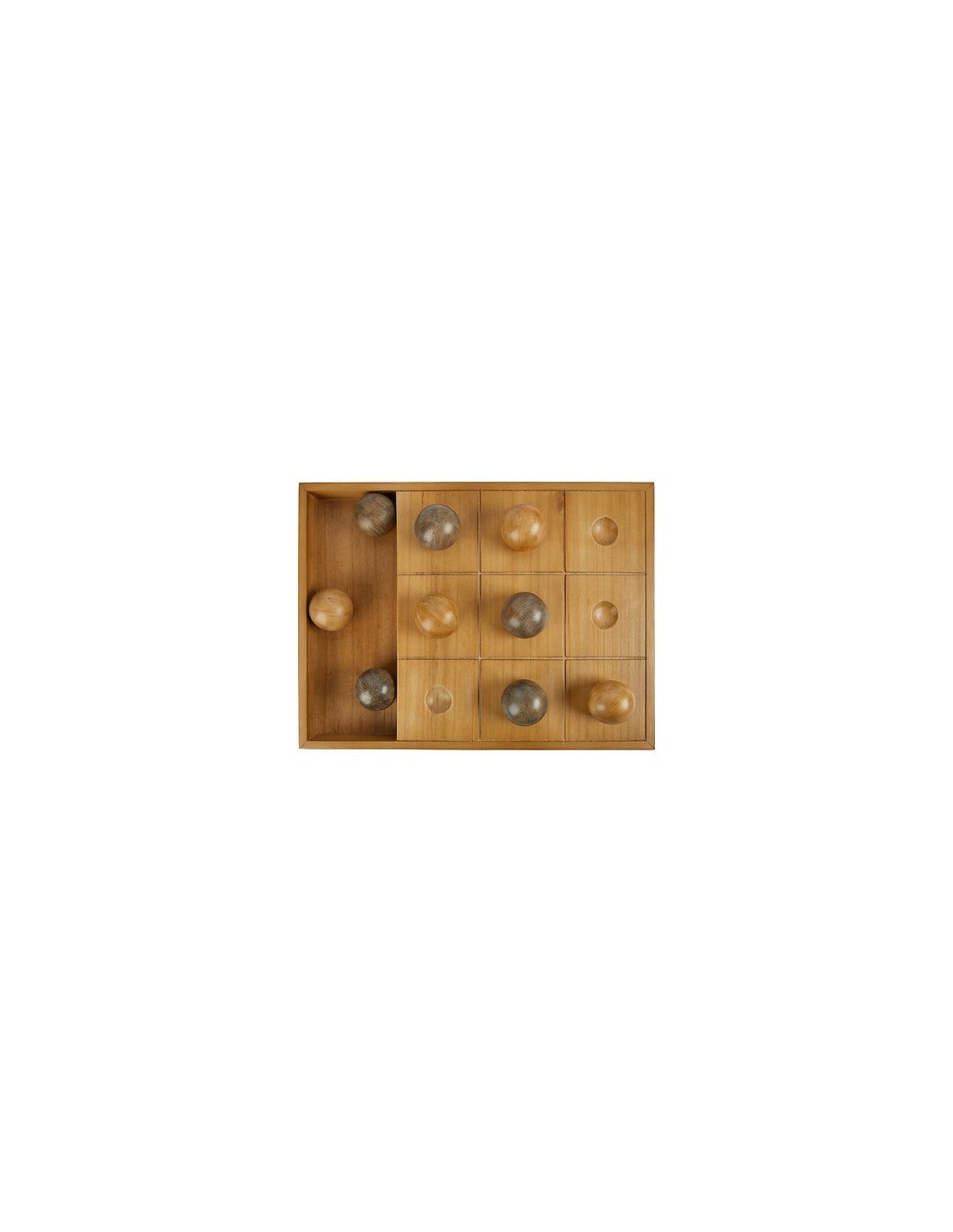 Gioco di Tris Jehan, Legno Naturale, Marrone, 40 x 30 x 4 cm