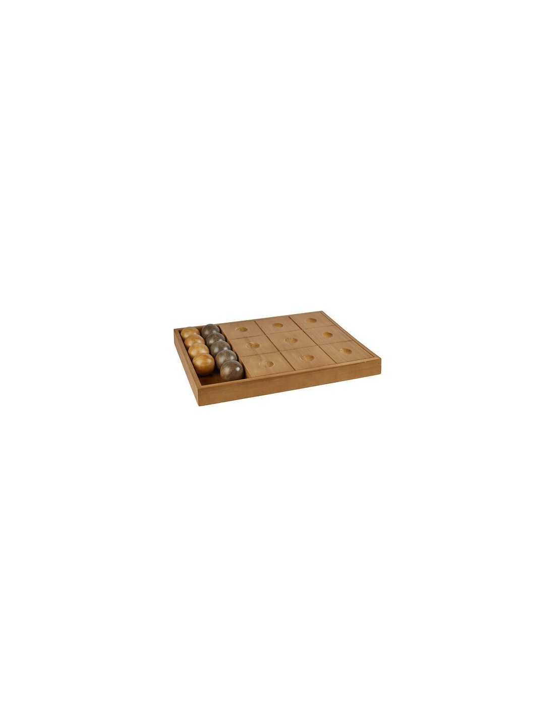 Gioco di Tris Jehan, Legno Naturale, Marrone, 40 x 30 x 4 cm
