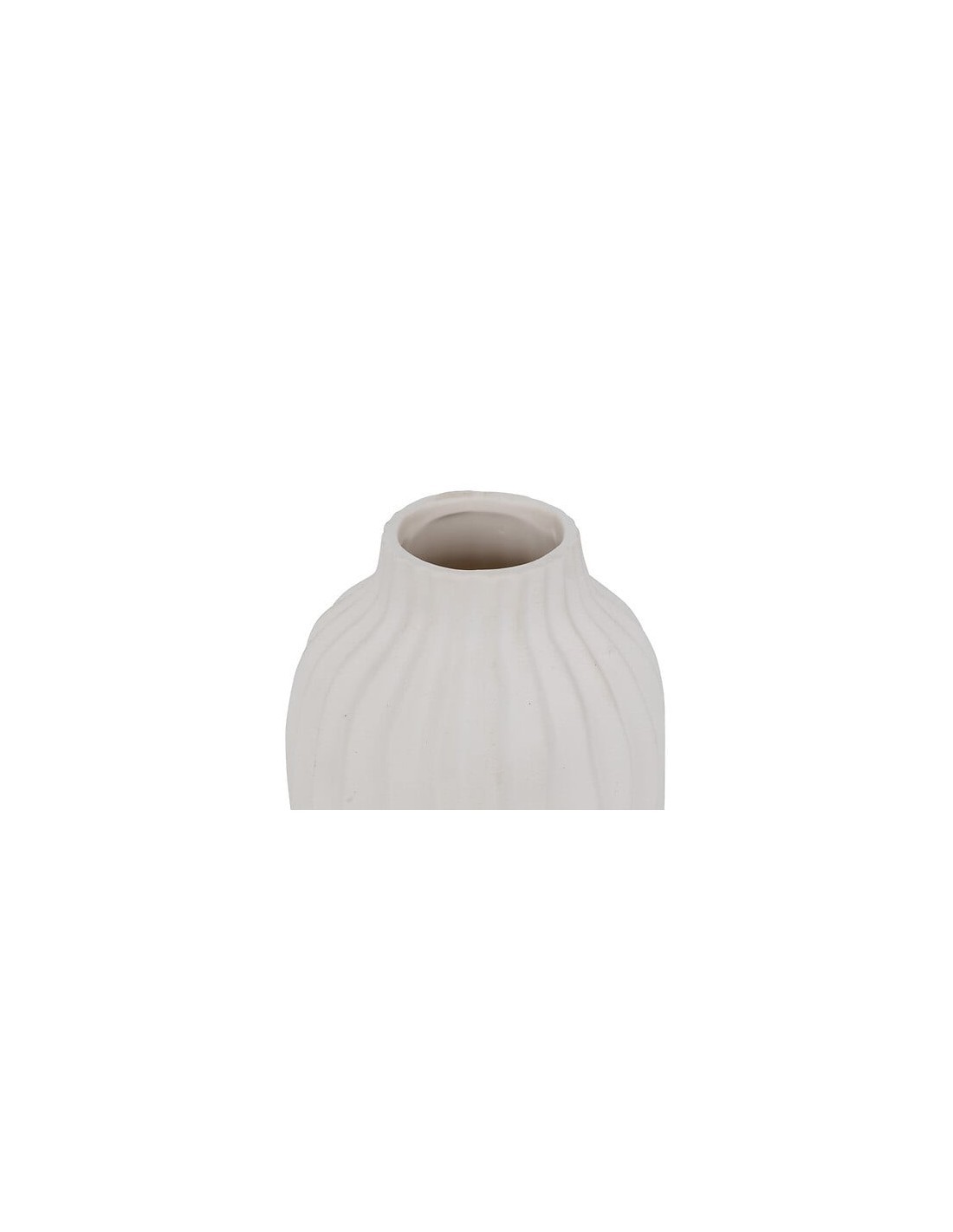 Vaso Fernan, Ceramica Bianca, Alto 22 cm, Diametro 15 cm