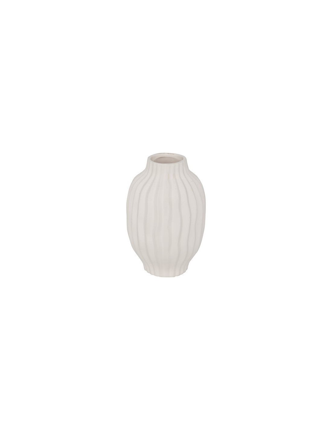 Vaso Fernan, Ceramica Bianca, Alto 22 cm, Diametro 15 cm
