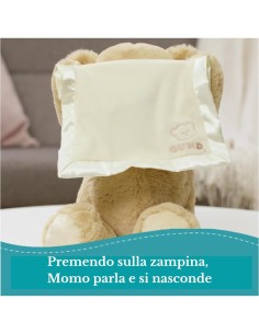 Gund Momo Orsetto Interattivo Parlante 30 cm – Peluche Cucù in Bianco