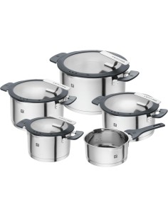 ZWILLING Simplify Set Pentole 5 pezzi in Acciaio 18/10 – Coperchi con Scolapasta